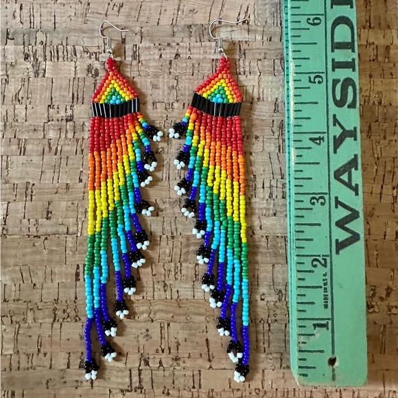 Rainbow beaded Earrings - Picture 5 of 5